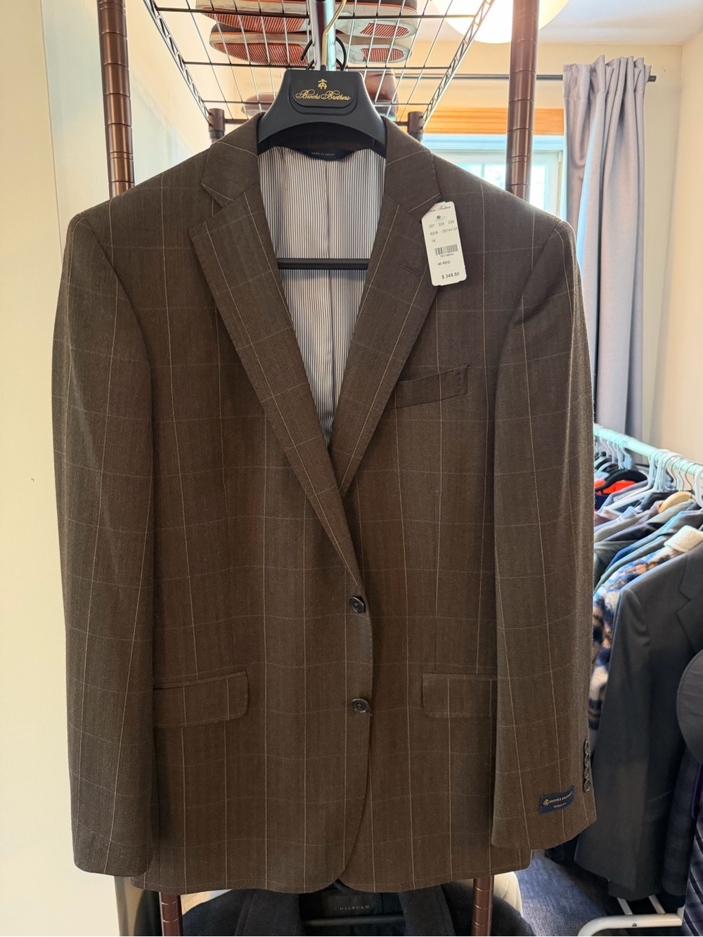 Brooks Brothers Brown Windowpane Sport Coat